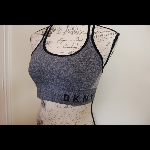New DKNY sports bra Strappy back size small gray - Picture 2 of 8